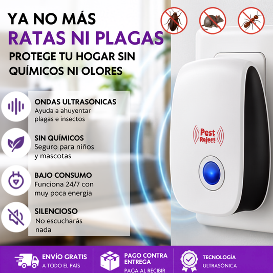Dí adiós a las plagas con el repelente ultrasónico.